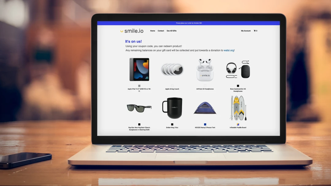 Smile.io loyalty and rewards program, designed to enhance employee engagement, brand loyalty, and retention. Promote a culture of giving back, purpose, and appreciation through branded merch, online store and pop-up shop solutions from Brand Blvd.