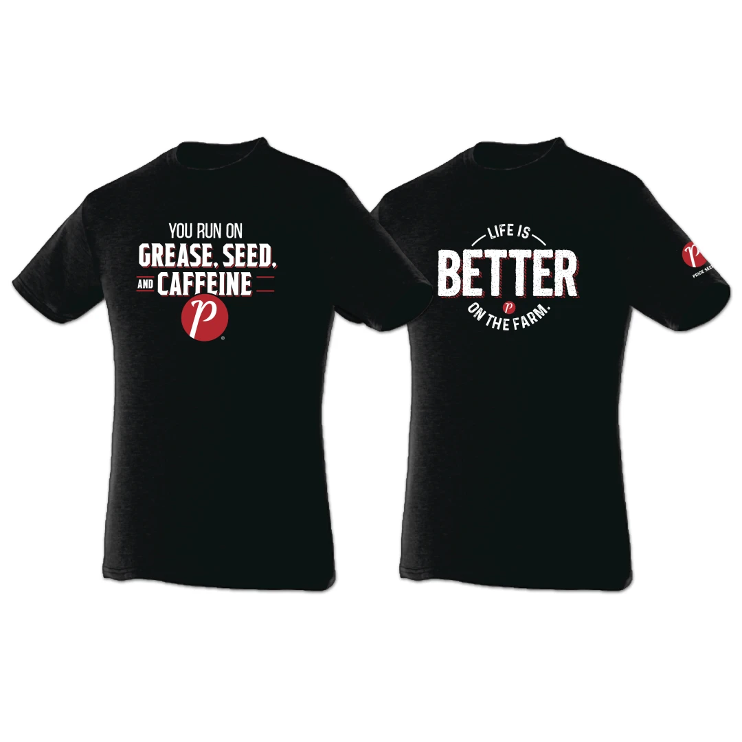 A company-branded t-shirt with a creative design is one of the many products that an employee can redeem from the online web store with loyalty points.