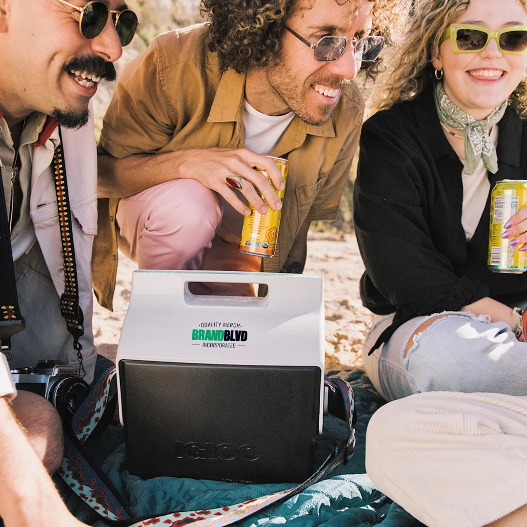 Go back to the summer of '69 with this retro Igloo Playmate Pal Cooler, branded with your corporate logo will be a nostalgic hit and a valuable product for all ages to bring to picnics, concerts, and family gatherings to keep your food and drinks cool.