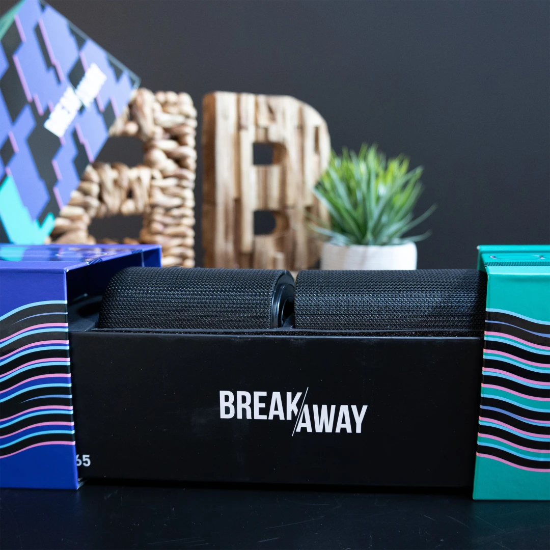 A branded Breakaway Bluetooth Speaker that will give your audience a surround sound experience. A great example of high-quality, wow-worthy promotional products. 