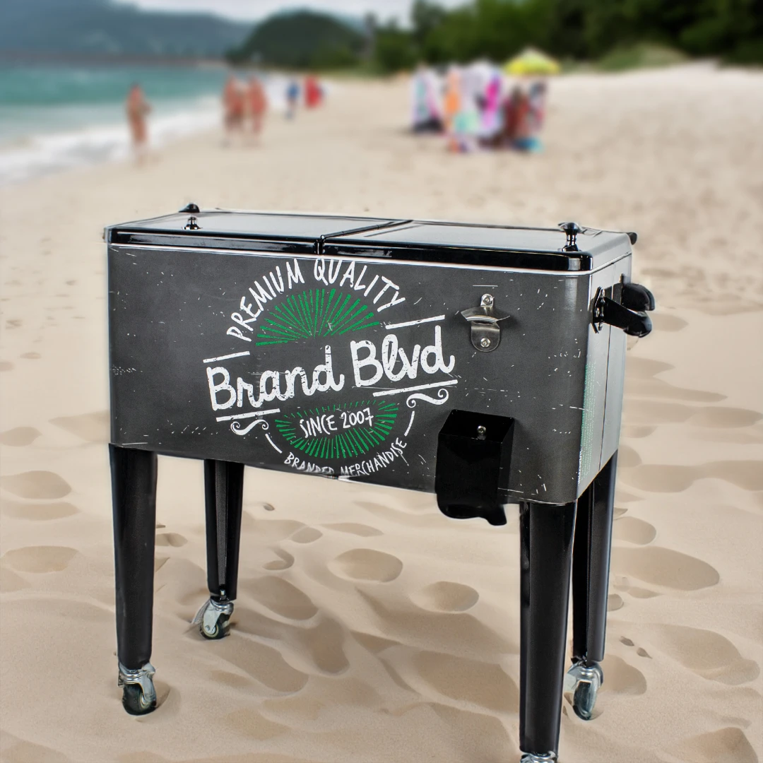 This large Branded Retro Cooler is the perfect example of a unique promotional product that's perfect for keeping drinks cool at company events or to gift your brand ambassadors or use as a prize for giveaway contests and campaigns. 