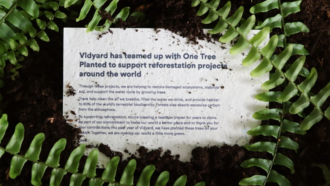 Print pieces done on seed paper that conveys brand messaging