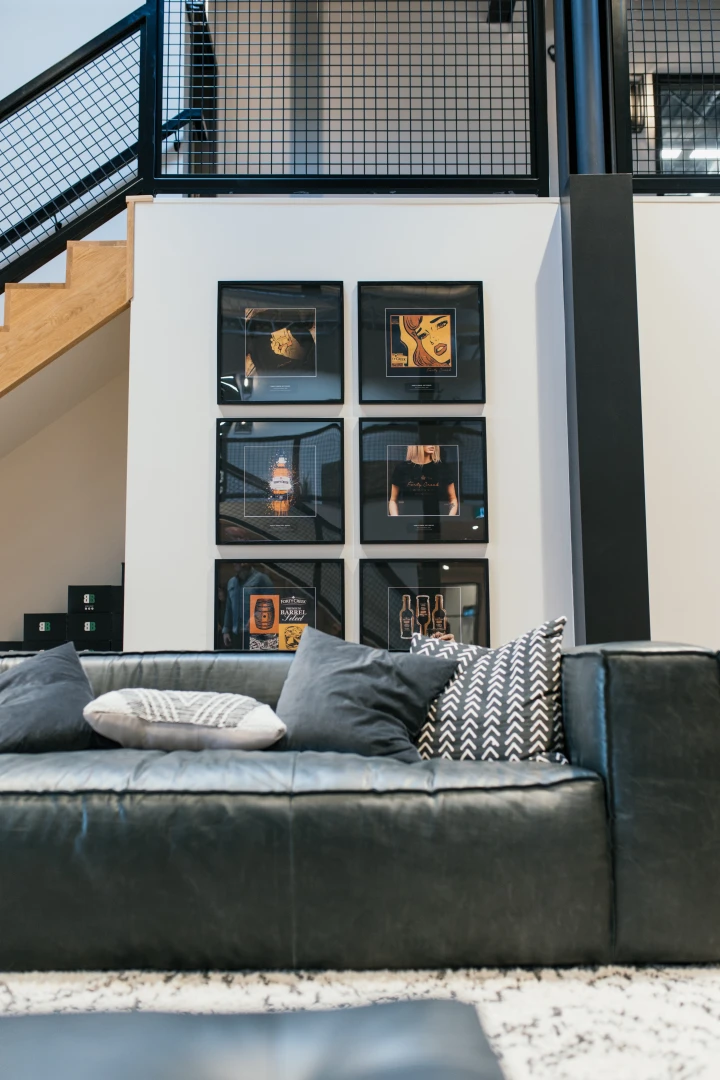 A photo of some Forty Creek Distillery artwork Brand Blvd created for them. These are located in our great room.