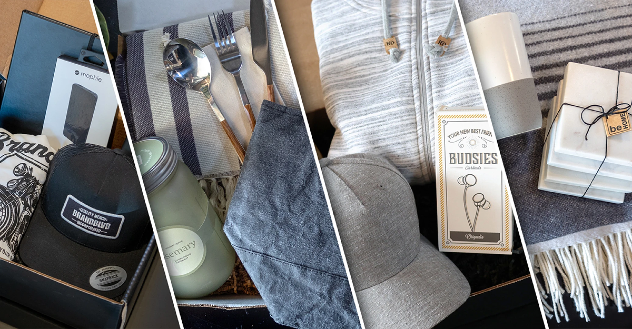 Discover Brand Blvd's Curated Swag Kits Feature Sheet, for details on why our curated branded merch kits are the perfect way to positively impact your audience and impress your employees, clients and prospects.